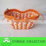 Colorfule Paper Rope Woven Ship Shape Storage Basket With Handle thumbnail-1