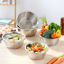 304 Stainless Steel Multi-purpose Dish Mixing Bowl Salad Bowl Kitchen Dish Set Basin thumbnail-4