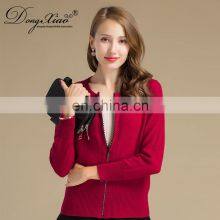 Soft Warm Short Cashmere Cardigan Solid Color Full Zip Woman Cashmere Sweater thumbnail-4