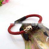 China Jewelry Factory Wholesale Leather Bracelet With Custom Skull Charms thumbnail-3