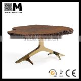 replica design villa furniture Natural Golden Camphor Burl natural wood round table