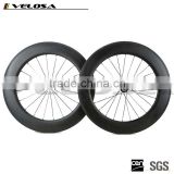 Velosa Straight Pull 88mm Clincher Road Carbon Bike wheels Racing Bicycle carbon Wheelset Powerway Hubs fast shipping!