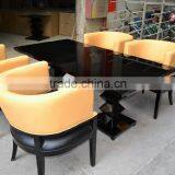 Commerical style unique table and soft leather chairs XY0187