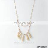 Fashion Long Cream Stone Bead Tassel Necklace thumbnail-3