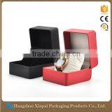 Custom Logo Printed Red/Black Single Personalized Leather Watch Box
