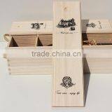 Wholesale Single Pine Unfinished Wooden Wine Bottle Boxes thumbnail-5