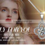 European Style Fashion 925sterling Silver Crytal Flower Design Pendant Jewellery thumbnail-2