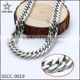 Fashion Metal Chain Stainless Steel Chain Double Curb Chain Necklace Jewelry thumbnail-1