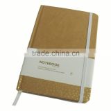 Elastic ribbon tied brown kraft paper blank notebook with hardcover                        
                                                Quality Choice