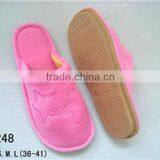 Girls PVC Outsole Warm Upper Bathrooom Slippers Indoor Flat Cotton Fabric Ladies Bathroom Slippers