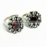 Make A Wish !! Red CZ_White CZ 925 Sterling Silver Toe Ring, Sterling Silver Jewelry, Handmade Toe Rings thumbnail-2