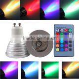 3W RGB GU10 MR16 E14 B22 E27 Remote Control 16 Color RGB LED Bulb Light thumbnail-1