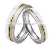 ceramic ring supplier, ceramic rings Fashion white Ceramic with stainless steel combined rings ,316L stainless steel ring