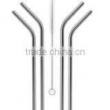 Smoothie Drinking Stainless Steel Straw Set of 6 + 2 Cleaning Brush thumbnail-2