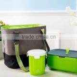 Fashion Plastic Lunch Box Bento With Travel Cup in Felt Cooler Bag thumbnail-3
