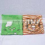 Cute animal print fleece pillow with blanket set