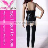 Factory Price Black Cheap Leather Catsuit Jumpsuit thumbnail-3