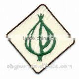 Green square onion logo twill embroidery patch