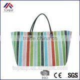 Tote Bag Straw Bags Women Bag With Diagonal Stripes thumbnail-5