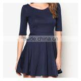 Short Sleeves V Neck Skater Dress Women Latest Fashion Summer Dress thumbnail-6