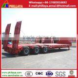 Heavy Duty Tri-axle 60 Ton Low Flatbed Semi Trailer/ Low Bed Truck Trailer for Excavator Transportation thumbnail-4