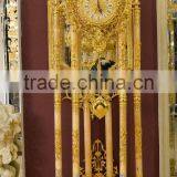 Italian Design Antique Grandfather Clock, Pendulum Marble Clock, 24K Gold Royal Chiming Clock