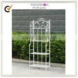 Folding White Wrought Iron Flower Shelf thumbnail-1