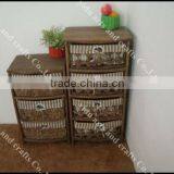 European Style Woven Baskets Cabinets Wooden Home Decorative Furniture thumbnail-6