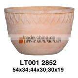 Vietnam Classic Simple Round White Wash Terracotta Planter thumbnail-1