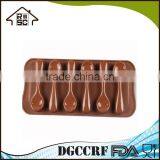 6 Cavities Spoon Shape Silicone Chocolate Mold Cupcake Decorating Tool thumbnail-1