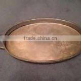 Copper Brush/Food Canister/Round Metal Serving Tray/Food Holder Beer Holder/Bar/Party Tray thumbnail-1