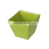 Green Color Mini Square Shape Ceramic Mousse Tray thumbnail-1