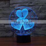Novelty Valentine Gift 3D I Love You Night Light 7 Color Change LED Table Lamp Gift thumbnail-5
