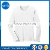 White T Shirt Cotton Fabric Ladies Long Sleeve 100% Cotton thumbnail-1