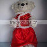 Plush Bear Girl With Clothes Lovely Bear Fake Fur Toys Stuffed Bear thumbnail-1