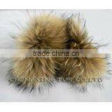 Cuff-2 Lady Fashion Genuine Raccoon Fur Cuff Bracelet thumbnail-5
