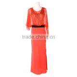Full Length Chiffon Orange Colored Sexy One Piece Style Evening Dress thumbnail-3