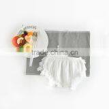 Plain Weave Cotton Bloomer Lace Frontals Ruffle Diaper Cover Newborn to 24 Month Baby Wear thumbnail-2