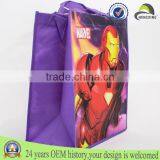 Super hero cartoon non woven hand recycling bag