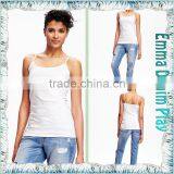 New Solid White Simple Pattern Womens Hot Wear Supender Tank T-Shirts for Summer thumbnail-5