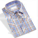 Oem Service Short Sleeve Check Regular Size Men Shirt Embroidery Design With Customised Logo thumbnail-1