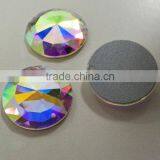 Crystal AB Glass Flat Back no Hotfix Crystal Element Brilliant Round Flat Back Stone With Two Holes thumbnail-3