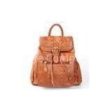 Camel Colored Italian Womens Leather Backpack Handbags Vintage , Exquisite