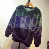 Men Faux Fur Sweater In Patchwork Colors