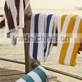 Wholesale Hotel All Cotton Yellow and White Stripe Swimming Towel Beach Towels thumbnail-4