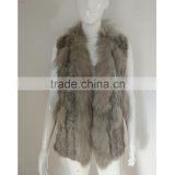 SJ324-01 Natural Gray Lady Wholesale Fur Vest 2016