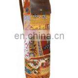 Banjara LEATHER Style Yoga Bag Yoga Met Bag Ethnic Hand Embroidered ViNtAgE INDIAN Kantha YOGA Mat Bag Crossbody Embroidered Yog thumbnail-4
