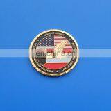 State of Kuwait and United States Flag Enamel Gold Coin thumbnail-1