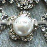 2013 Fashion Metal Wedding Rhinestone Pearl Button Invitation Card Button