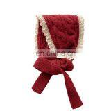 Autumn and Winter New Girls Long Scarf Cute Twist Knitted Lace Children's Hairband Warm Wool Hat thumbnail-6